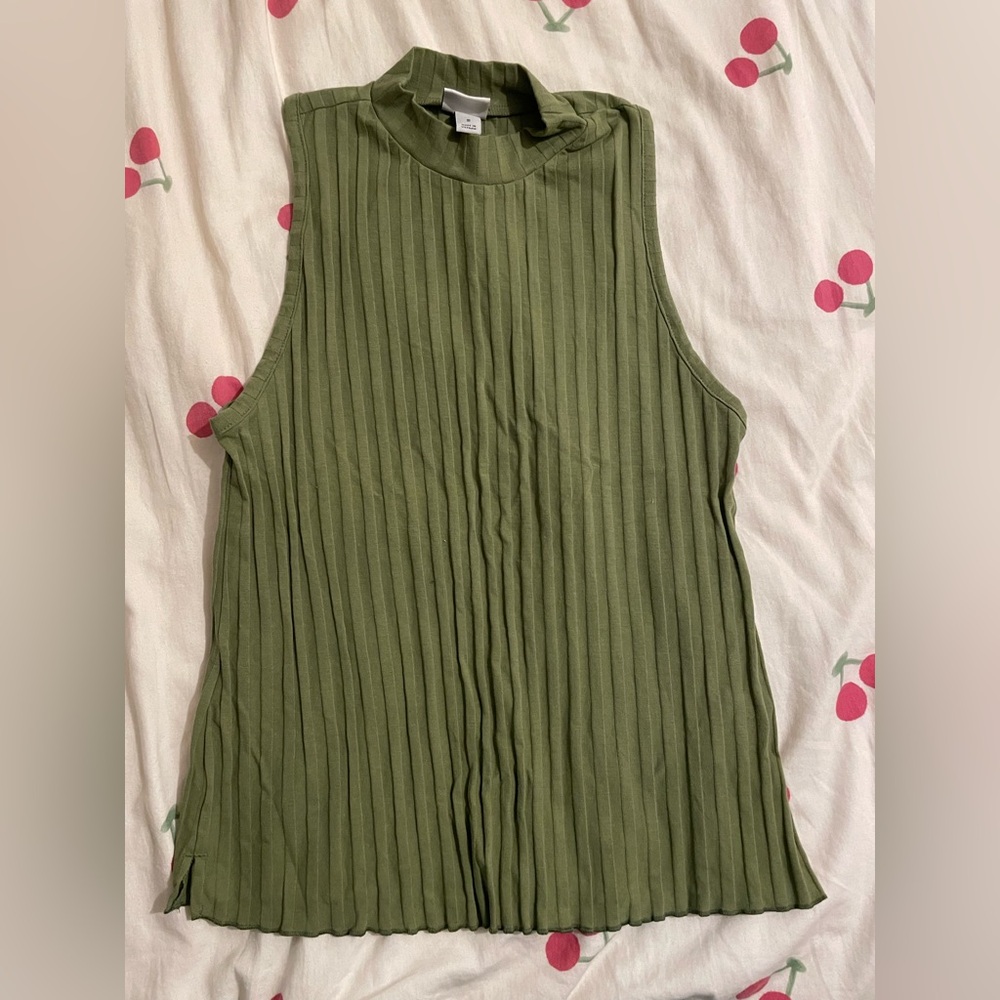 a new day Olive Ribbed Tank Top